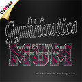 Gymnastics mom bling pink letters wholesale rhinestone appliques iron ons                        
                                                Quality Choice